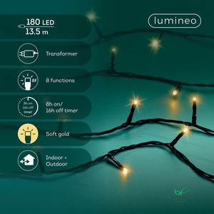 LED BASIC LIGHTS 8 FUNCTIEBLACK WIRE SOFT GOLD 1350CM OUTDOOR