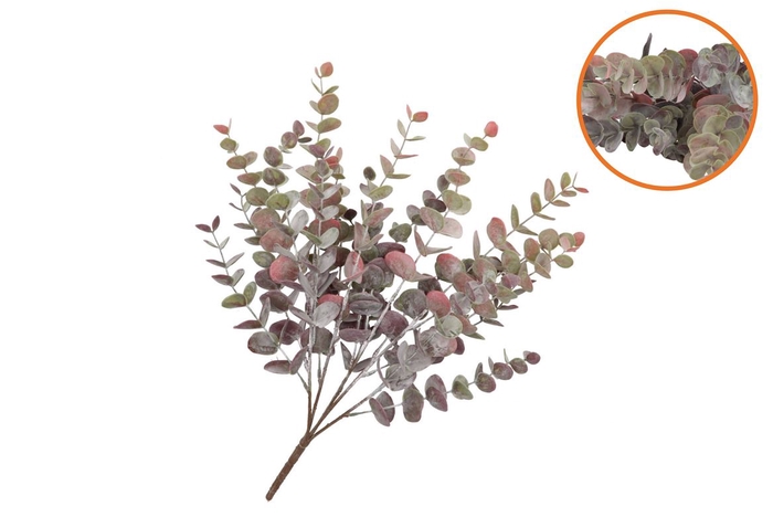 Silk Eucalyptus Purple Bush 53cm