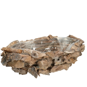 Hout Planter drijfhout 42*22*14cm