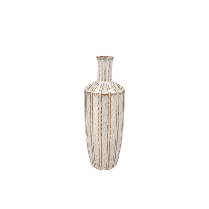<h4>Sifan White Vase Long 13x13x37cm Nm</h4>