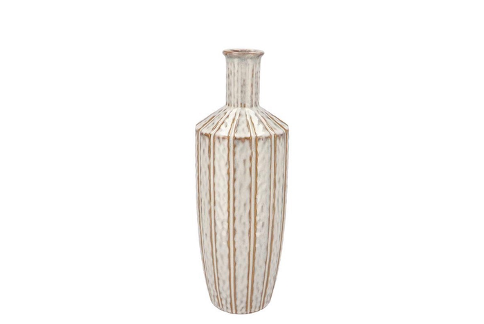 Sifan White Vase Long 13x13x37cm Nm