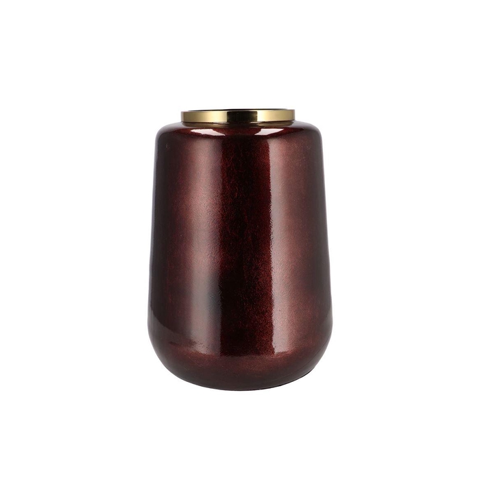 <h4>Julie Scottish Brown Vase Cilinder Iron 33x32x40cm</h4>