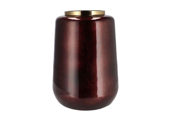 Julie Scottish Brown Vase Cilinder Iron 33x32x40cm