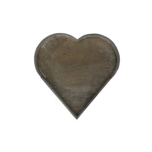 Valentine Wood Tray heart d30*3cm