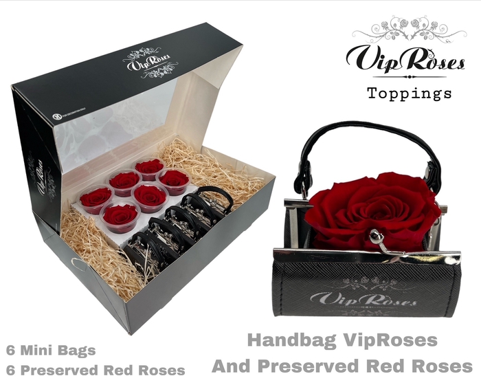 HANDBAG VIP ROSES PRESERVED RED ROSE