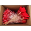Stick Heart Flock Red 14cm
