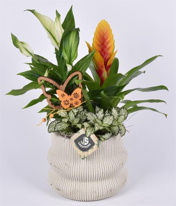 <h4>Cement ribbel pot 16cm</h4>