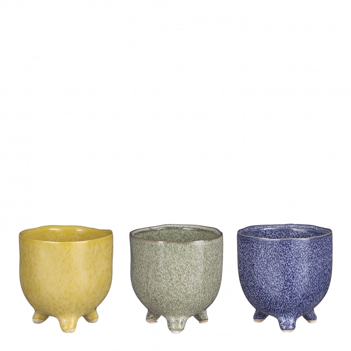 <h4>Keramiek Elly pot/voet d10.5*11cm ass</h4>