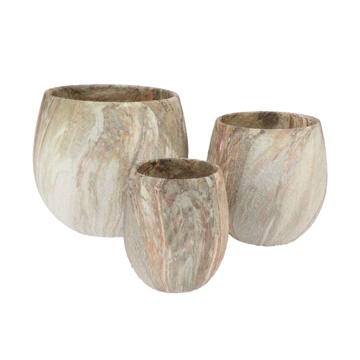<h4>Monty Sand Pot Low S/3 26x24/19x20/13x16cm</h4>
