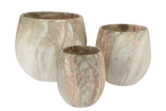 Monty Sand Pot Low S/3 26x24/19x20/13x16cm