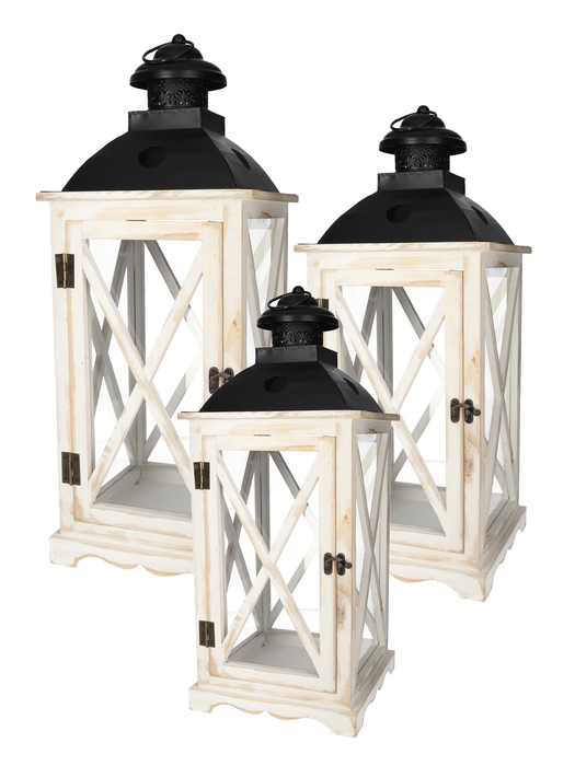 <h4>DF05-730260600 - Set/3 Lantern Kenzo 29x29x72 white wash</h4>