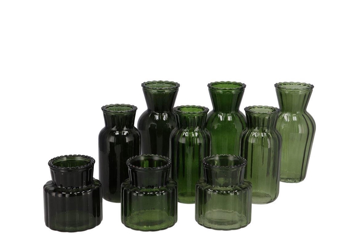 Jazz Majestic Green Mix Colored Vase Ass 7x14cm