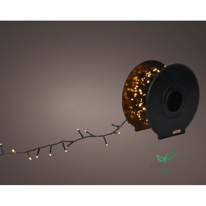 <h4>LED COMPACT LIGHTS 8 FUNCTIE TWINKEL EFFECT BUITEN ZWART/SOFTGOLD 3000CM</h4>