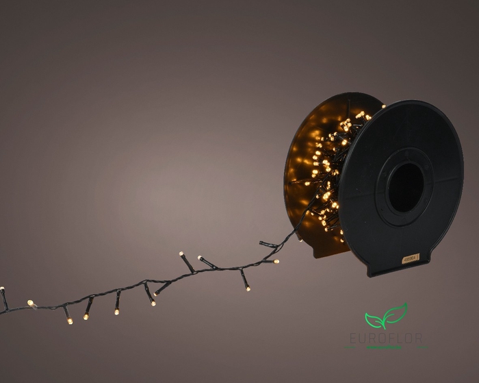 LED COMPACT LIGHTS 8 FUNCTIE TWINKEL EFFECT BUITEN ZWART/SOFTGOLD 3000CM