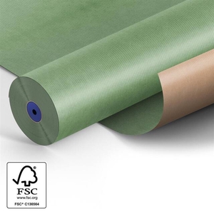 Papier: 60cm br. kraft 50gr Fond misty groen 400m.