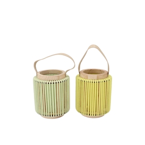 Cruz Yellow Pistache Lantern Round Ass 11x14x17cm