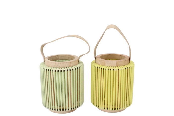 <h4>Cruz Yellow Pistache Lantern Round Ass 11x14x17cm</h4>