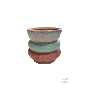 CERAMIC PLANTER 'RICOCHET'  14,5*14,5*H14