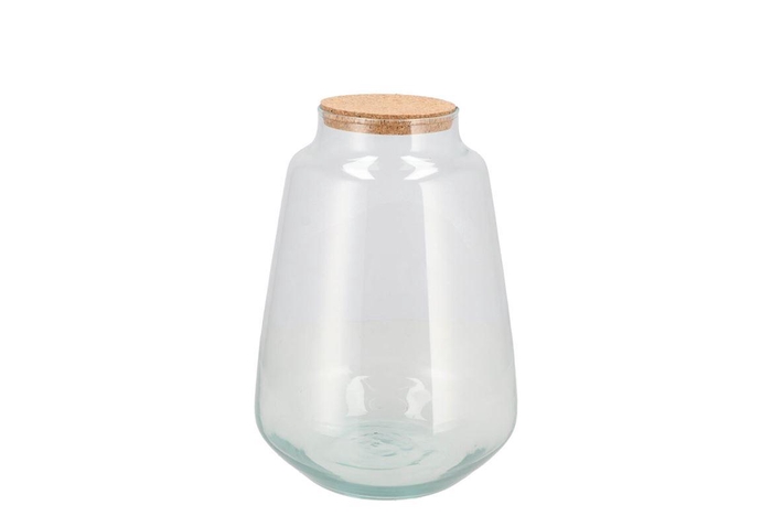 <h4>Glass Terrarium Wide With Cork 17x17x25cm</h4>