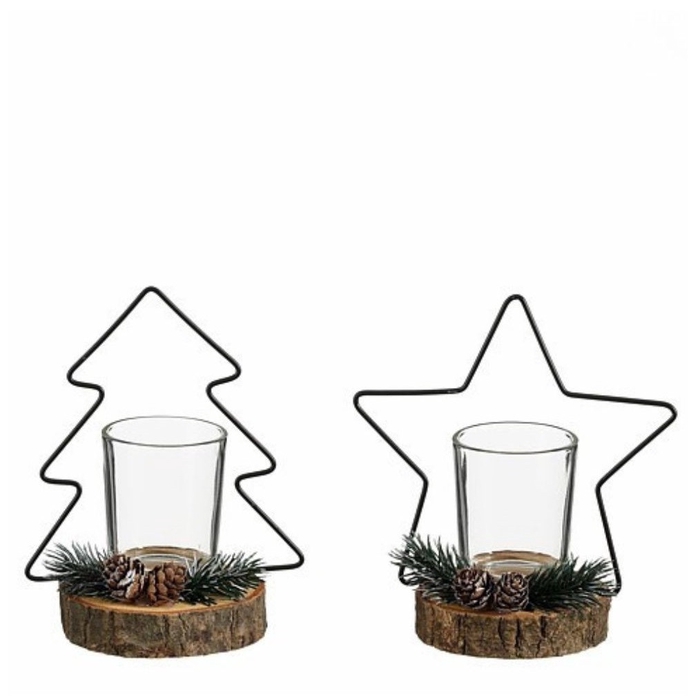 <h4>Kerst Theelichth.ster/boom 14*9*16cm</h4>