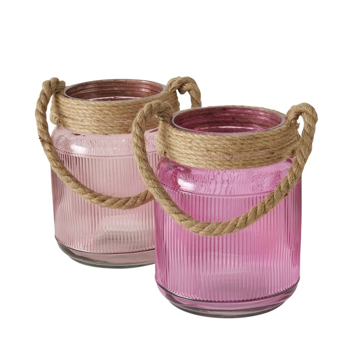 <h4>Windlight Rileo, 2 ass., Round, H 28 cm, Glass lacquered, Jute, 4020607992238, 2019061</h4>