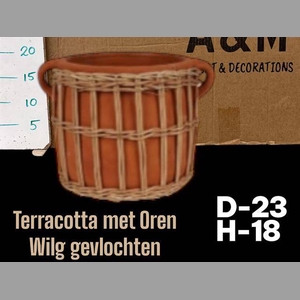 TERRACOTTA POT+WILLOW H23XD18