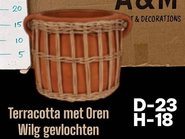 <h4>TERRACOTTA POT+WILLOW H23XD18</h4>