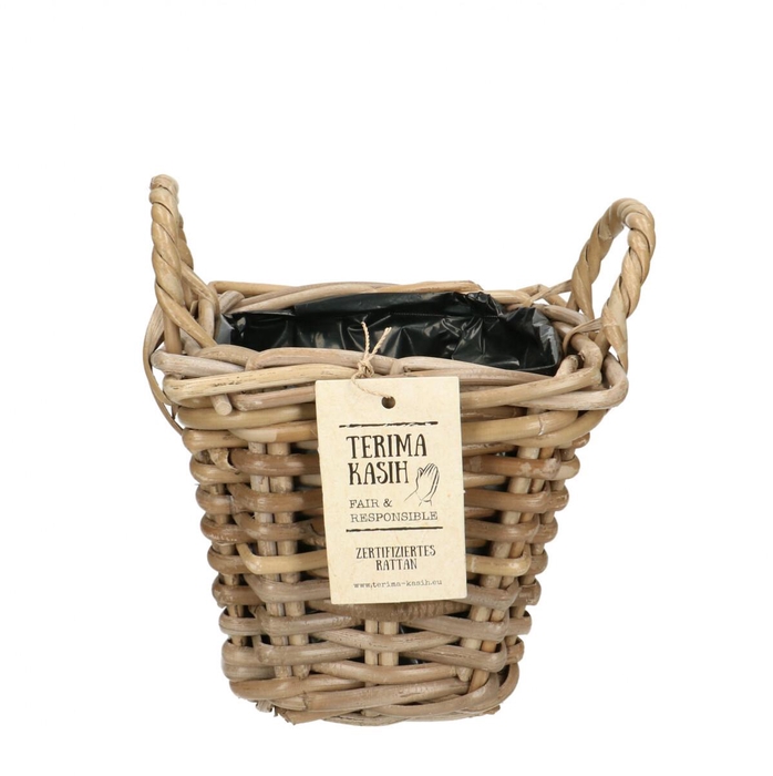 <h4>Baskets rattan Terima pot+handle d18*16cm</h4>