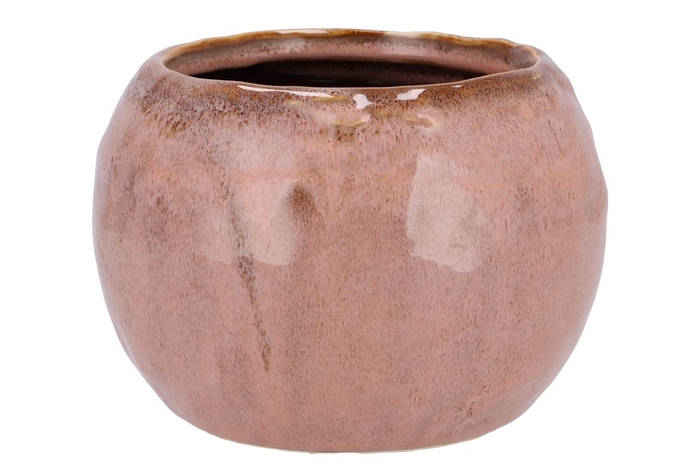Iron Stone Old Pink Ball Pot 24x24x16cm Nm