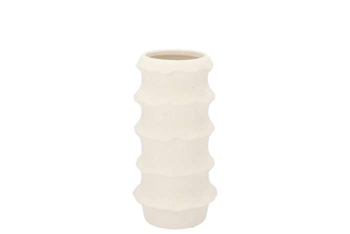 Junia White Structure Vase 13x13x20cm Nm