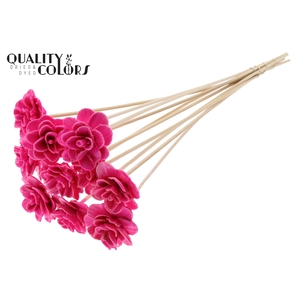 Beetal Rose 6cm on stem Wax Cerise