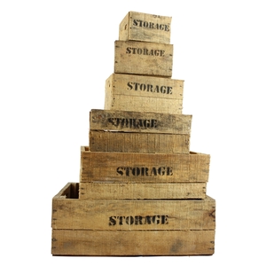 Set storage kisten naturel (set van 6)