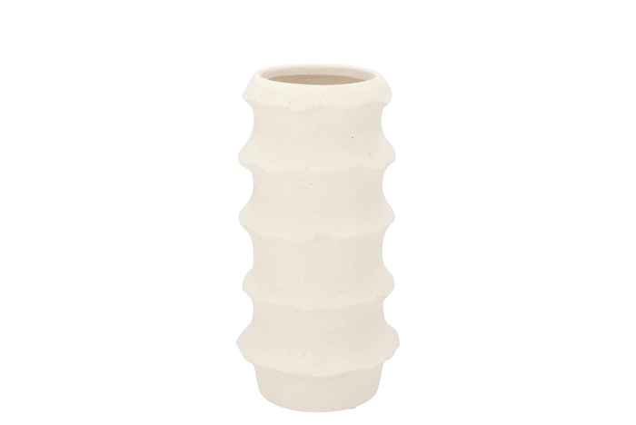 Junia White Structure Vase 14x14x28cm Nm