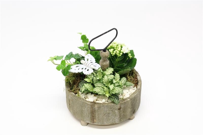 9853 ETAGERE ROND GEEL-WIT