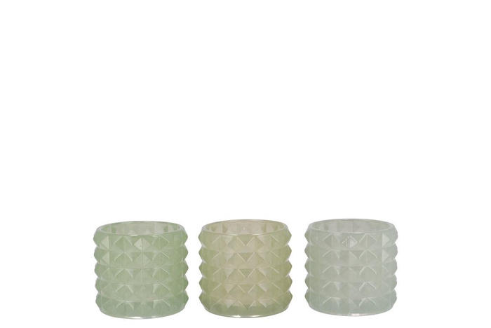 <h4>Jazz Nordic Green T-light Structure Ass 7x7cm</h4>