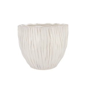Lima White Pot Round 19x19x16cm