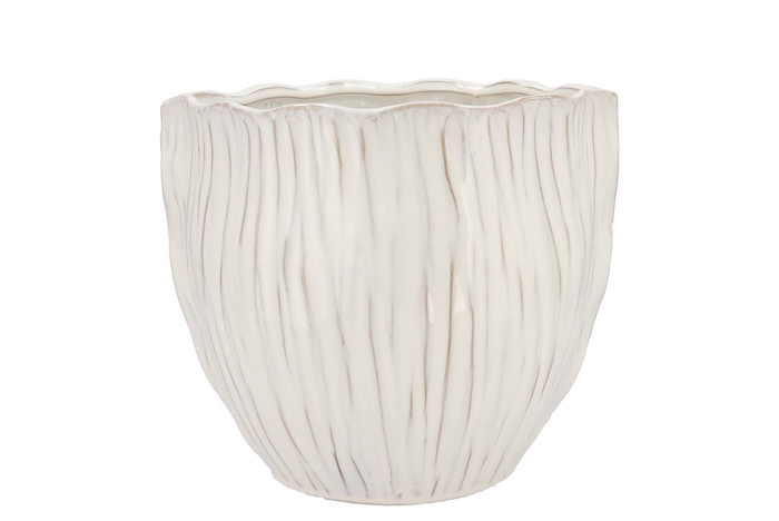 <h4>Lima White Pot Round 19x19x16cm</h4>