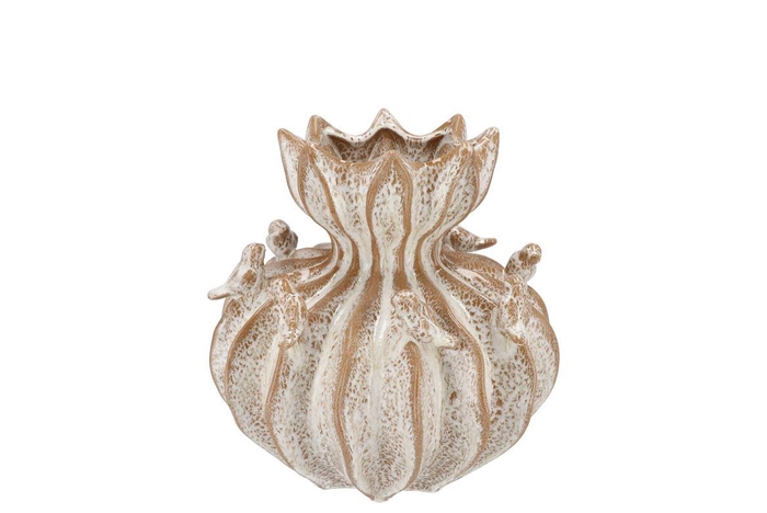 <h4>Bird Vase White Sand Structure 20x20x17cm</h4>