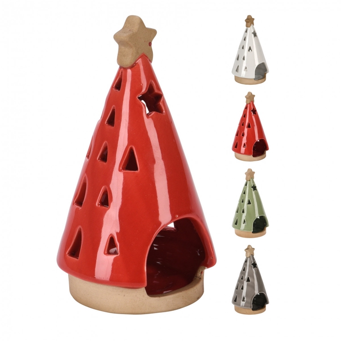 <h4>Kerst Theelichthouder boom d09*15.5cm</h4>