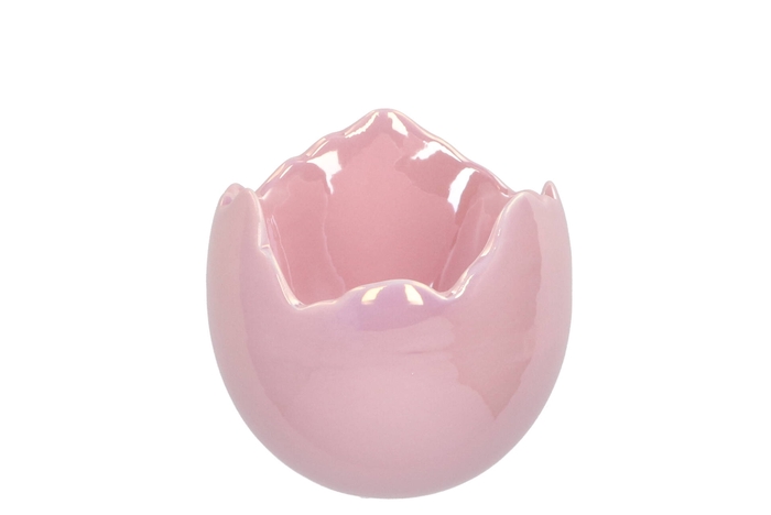 Easter Egg Pearl Pink Pot 12x11cm