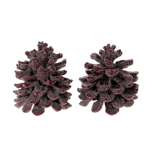 Pinecone Pinea Wax Sugared 2 Pcs Slv L19W12H14