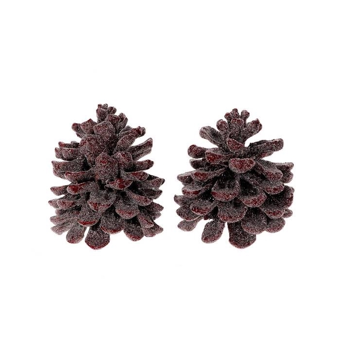 <h4>Pinecone Pinea Wax Sugared 2 Pcs Slv L19W12H14</h4>