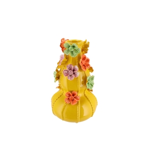 Flower Yellow Vase Bubbels 17x26cm Nm