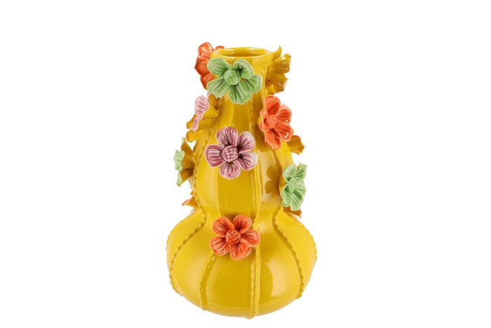 <h4>Flower Yellow Vase Bubbels 17x26cm Nm</h4>