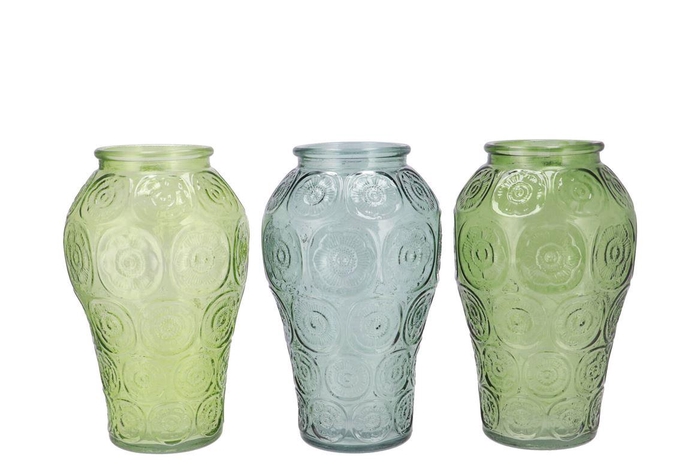 <h4>Delight Fresh Green Mix Vase Circle Ass 15x25cm</h4>