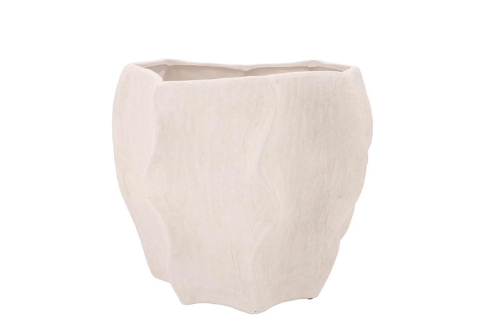 Lisboa White Pot Wave 23x23x20cm