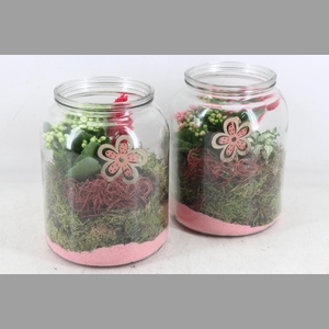 arr2 MB - Glas pot dik 338/5 - roze/wit