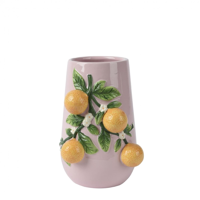 <h4>Keramiek Exclusief Vaas fruits orange d15*22cm</h4>