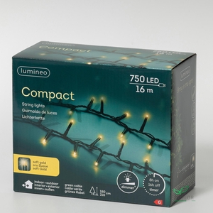 LED COMPACT LIGHTS OUTDOOR GREEN CABLE 750LAMPS SOFTGOLD 1600CM