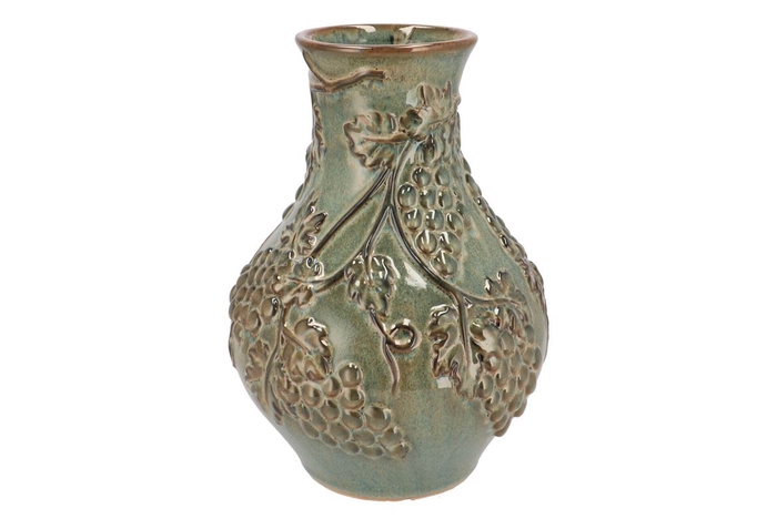 Inga Grape Blue Vase Active Glaze 25x25x35cm